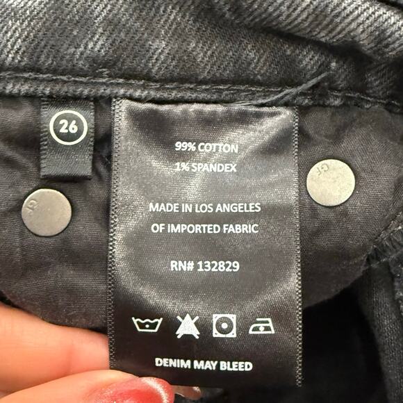 GRLFRND Charcoal Gray Piper High Rise Button Fly Stretch Slim Crop Jeans Size 26 - Picture 9 of 13